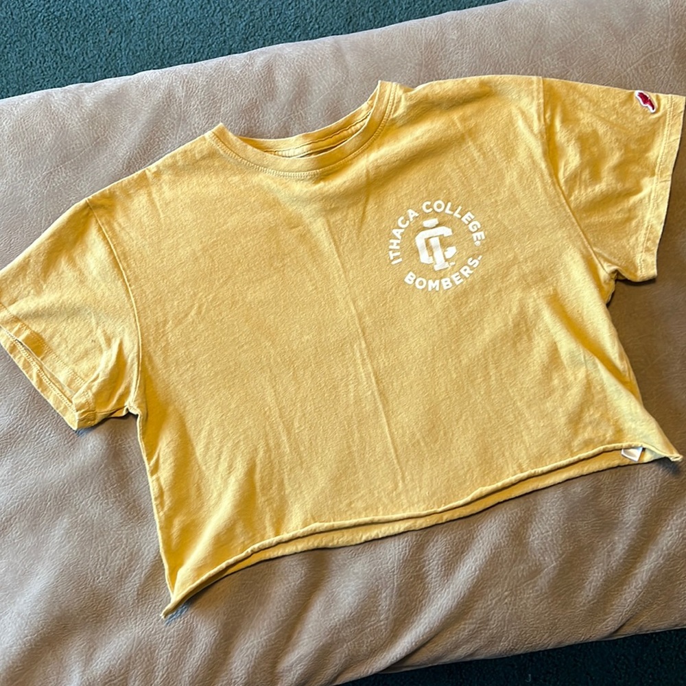League Ithaca College Bombers Cropped Tee T-shirt Size Small